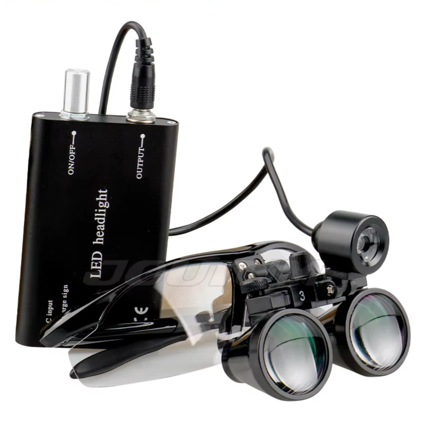 3.5X/2.5X Magnification Binocular Dental Loupe Surgery Surgical Magnifier with Headlight LED Light Medical Operation Loupe Lamp