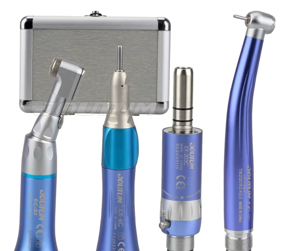 Dental High & Low Speed Handpiece Kit Straight Contra Angle Single Water Spary Air Turbine 4 Hole 2 Hole Pink Color Lab