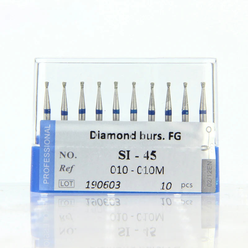 10Pcs/Lot Dental Diamond Burs Drill 39 Sizes 1.6mm for High Speed Handpiece Stomatology Department Dentistry Grinding Tools