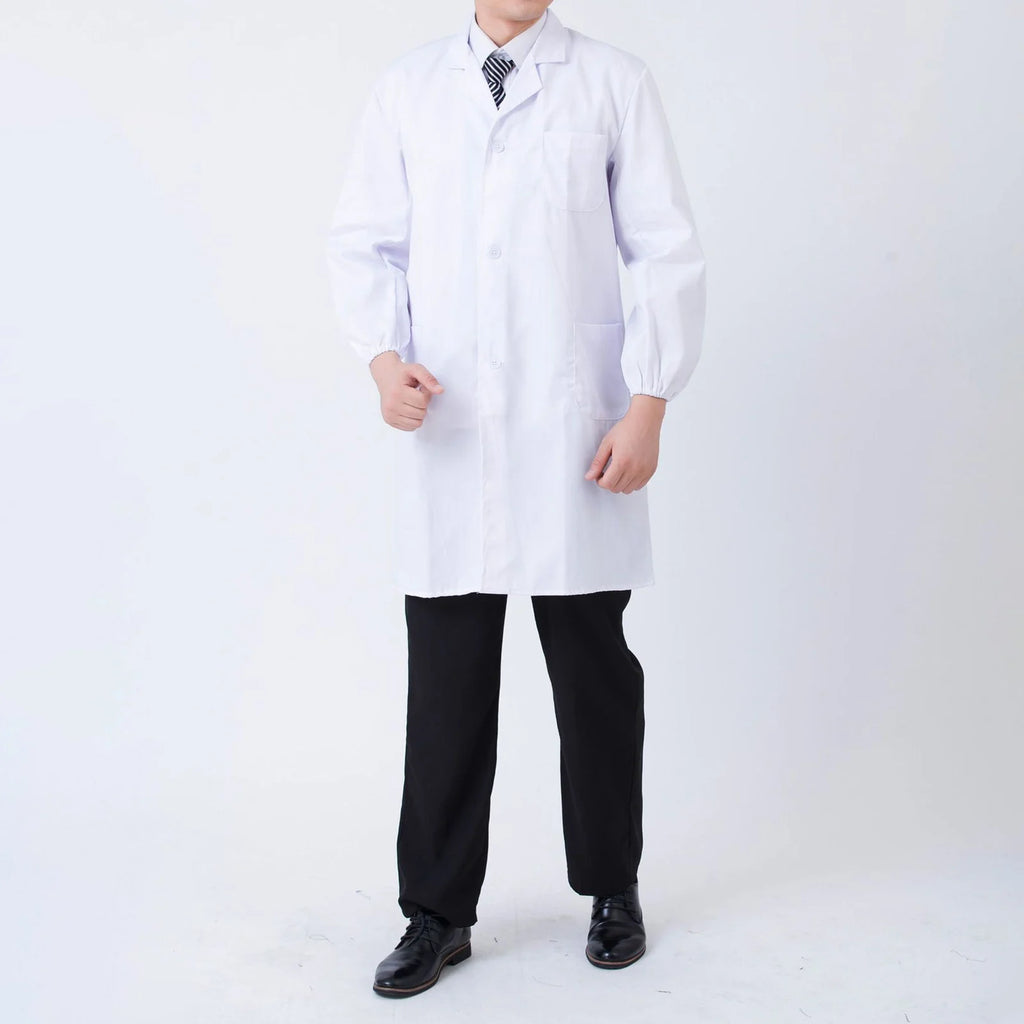 Professional Medical Student Doctor White Lab Coat Long Sleeve White Medical Scientist Lab Coats for Hospital Scientist School