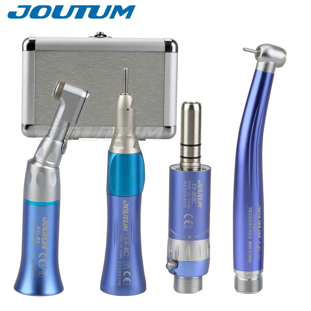 Dental High & Low Speed Handpiece Kit Straight Contra Angle Single Water Spary Air Turbine 4 Hole 2 Hole Pink Color Lab