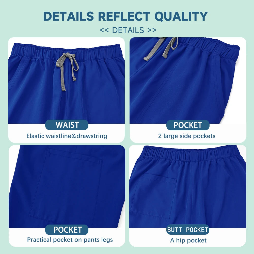 Unisex Medical Uniforms Men Women Nursing Clothes Lab Beauty Costume Nurse Scrubs Set Doctor Dentist Workwear Clinical Top Pants