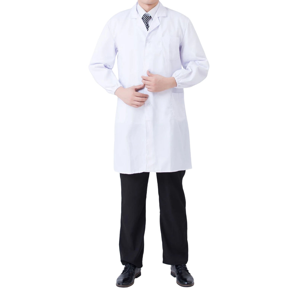 Professional Medical Student Doctor White Lab Coat Long Sleeve White Medical Scientist Lab Coats for Hospital Scientist School