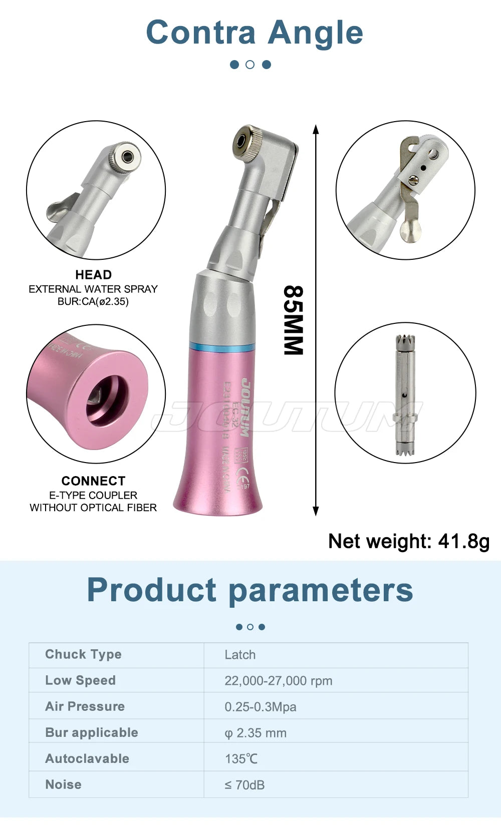 Dental High & Low Speed Handpiece Kit Straight Contra Angle Single Water Spary Air Turbine 4 Hole 2 Hole Pink Color Lab