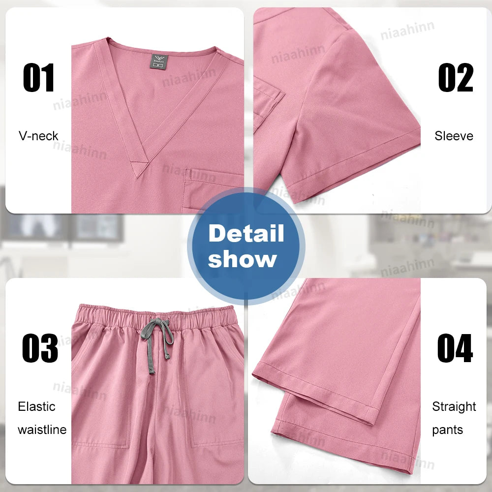 High Quality Medical Clothing for Women Uniform Nurse Lab Coat Unisex Wholesale Tops and Pants Suits Nursing Scrubs Uniforms Set