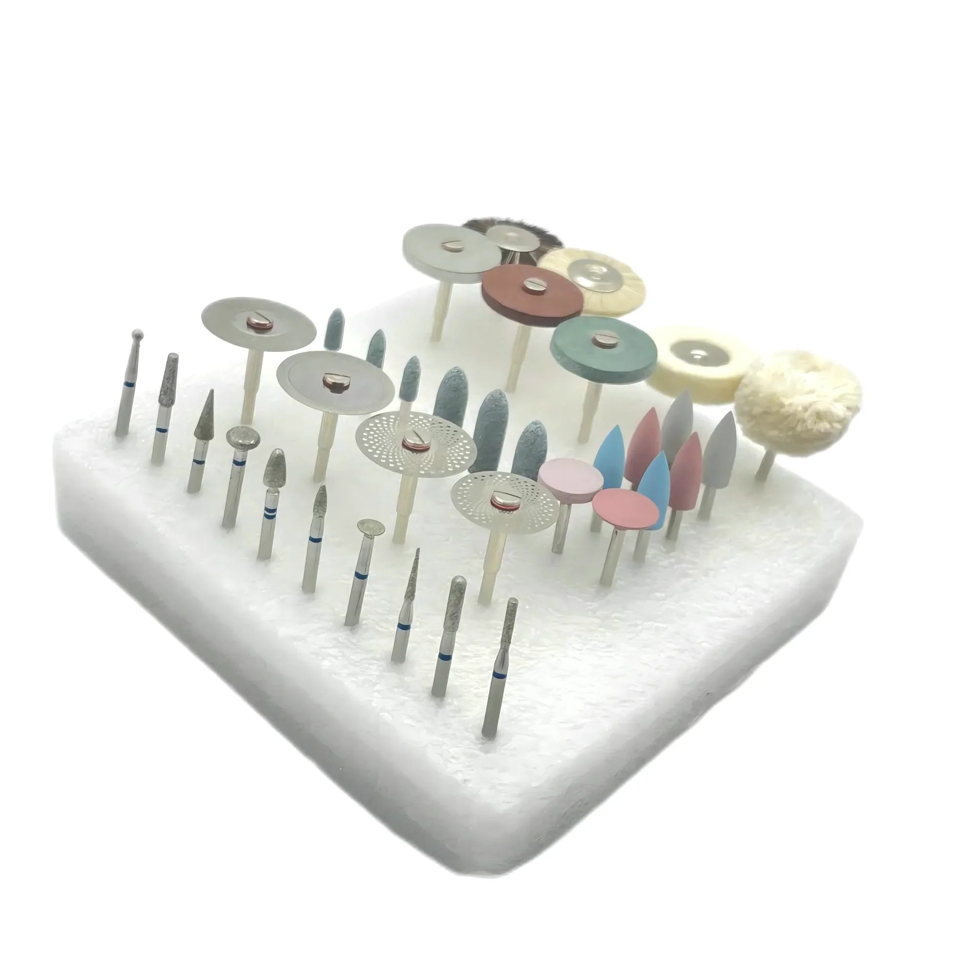 35pcs/Set Dental HP Kit for Grinding or Polish Ceramic/Porcelain Applied to Laborary DIY Hobbies Diamond Burs Brush Dentist Tool