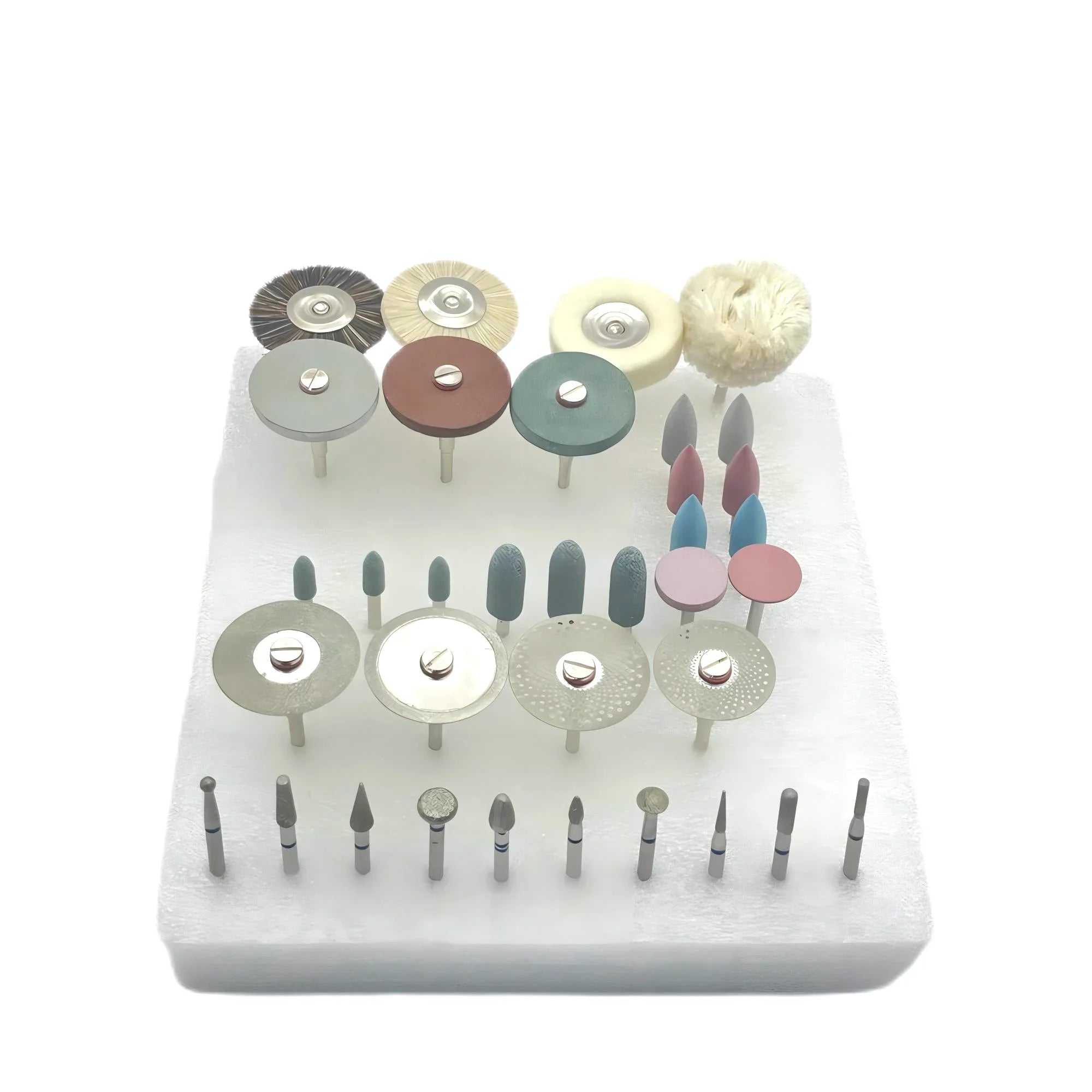 35pcs/Set Dental HP Kit for Grinding or Polish Ceramic/Porcelain Applied to Laborary DIY Hobbies Diamond Burs Brush Dentist Tool