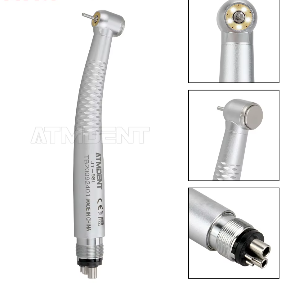 Dental 5 LED Light High Speed Handpiece 5 Water Sprays 2/4 Air Turbine Holes Dental Material