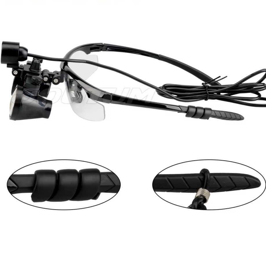 3.5X/2.5X Magnification Binocular Dental Loupe Surgery Surgical Magnifier with Headlight LED Light Medical Operation Loupe Lamp