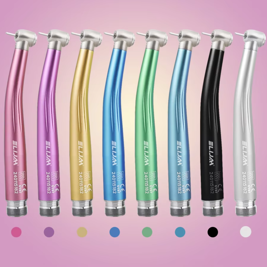 Colorful Standard Head Push Button Dental High Speed Handpiece 2/4 Holes Single Water Spray Air Turbine Dentistry Tool