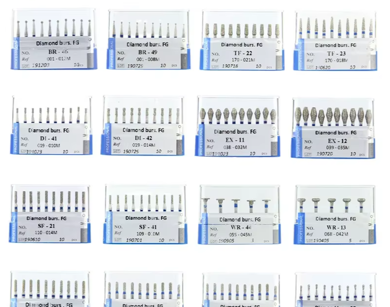 10Pcs/Lot Dental Diamond Burs Drill 39 Sizes 1.6mm for High Speed Handpiece Stomatology Department Dentistry Grinding Tools