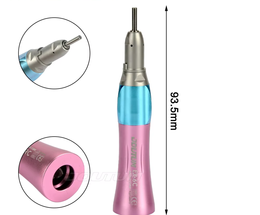 Dental High & Low Speed Handpiece Kit Straight Contra Angle Single Water Spary Air Turbine 4 Hole 2 Hole Pink Color Lab